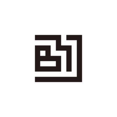 J harfi, M ve B kare geometrik sembol basit logo vektörü