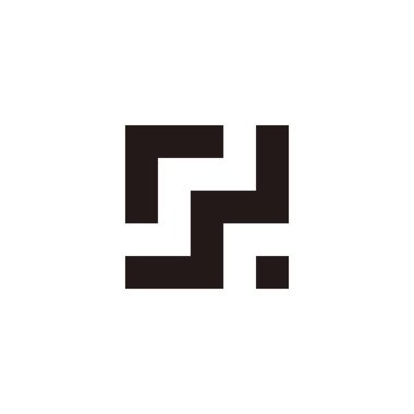 Letter r and w square geometric symbol simple logo vector
