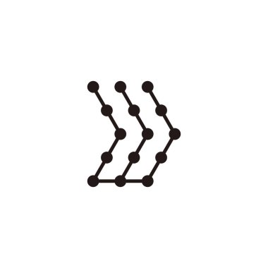 Harf w yönü, moleküller geometrik sembol basit logo vektörü