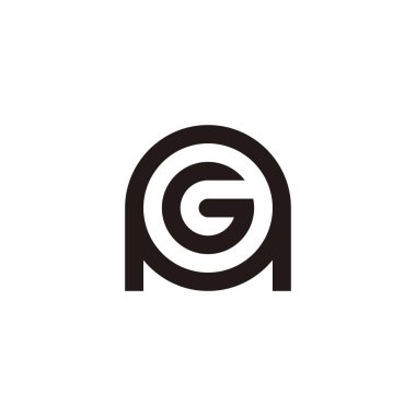 Letter G in A, circle geometric symbol simple logo vector