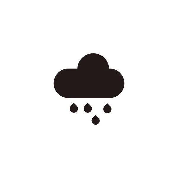 Yağmur Bulut Çizim Geometrik Sembolü Basit Logo Vektörü — Stok Vektör