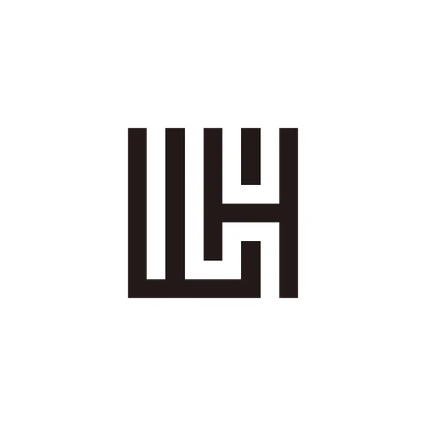 文字WとHの正方形 組み合わせ幾何学的なシンプルなロゴベクトル — ストックベクタ