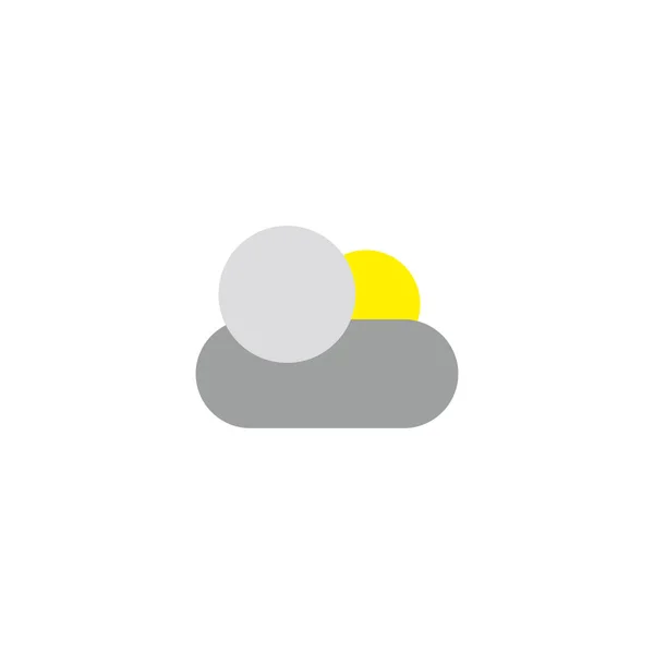 Nuvens Sol Símbolo Geométrico Vetor Logotipo Simples —  Vetores de Stock