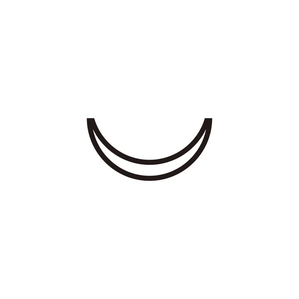 Smile Double Line Geometric Symbol Simple Logo Vector — Stock Vector