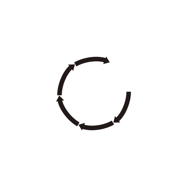 Буква Стрелки Круглый Геометрический Символ Простой Вектор Логотипа — стоковый вектор