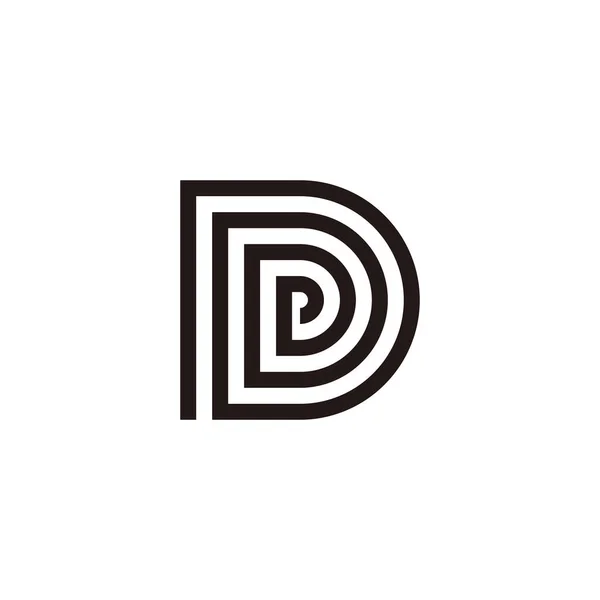 文字Dスパイラル幾何学的シンプルなロゴベクトル — ストックベクタ