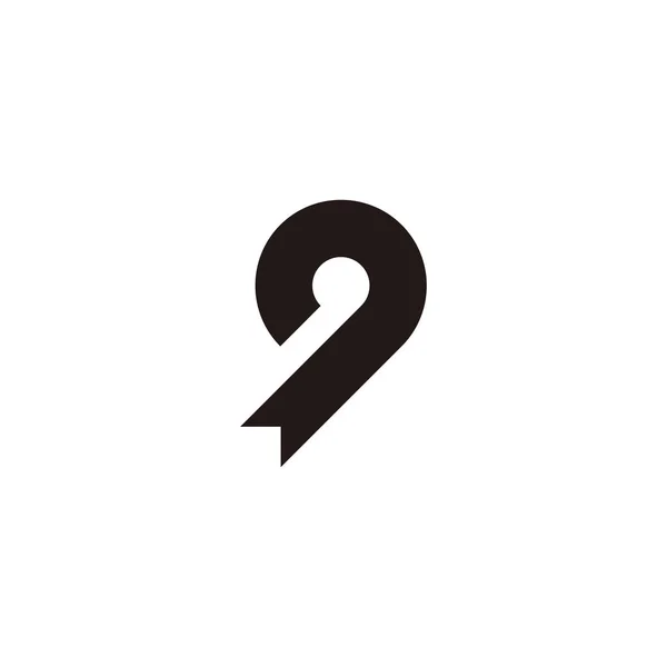 Номер Стрічка Контур Кола Геометричний Символ Простий Вектор Логотипу — стоковий вектор