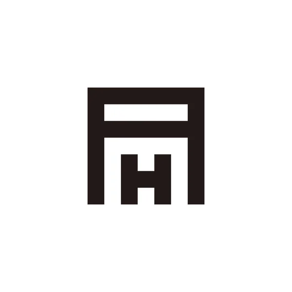 文字AとHの正方形の幾何学的なシンボルシンプルなロゴベクトル — ストックベクタ