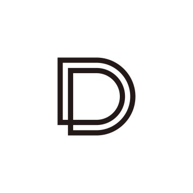 DD harfi çizgileri geometrik sembol basit logo vektörü