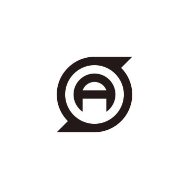 S 'deki A harfi, daire geometrik sembol basit logo vektörü