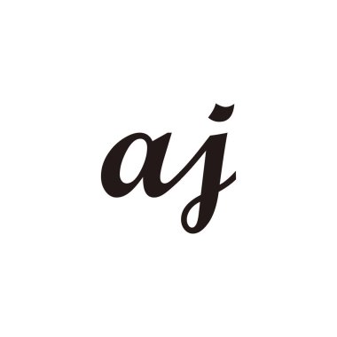 aj harfi geometrik sembolü basit logo vektörüne bağlar