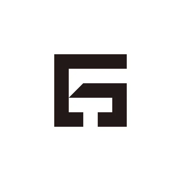 Letra Símbolo Geométrico Cuadrado Simple Logo Vector — Vector de stock