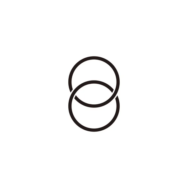 Zwei Kreislinien Zahl Geometrisches Symbol Einfacher Logo Vektor — Stockvektor