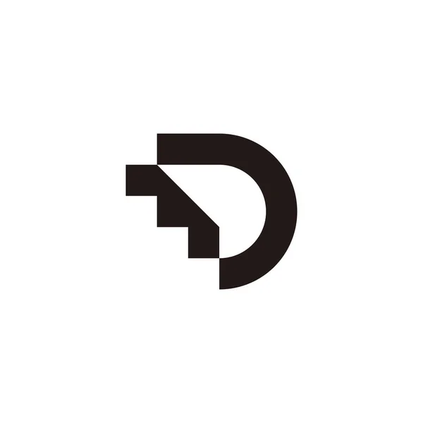 Letter Vierkant Omtrek Geometrisch Symbool Eenvoudige Logo Vector — Stockvector