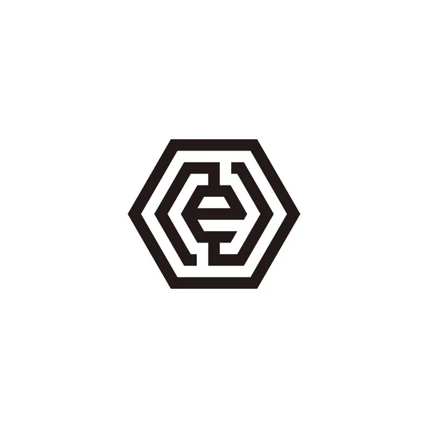 Bokstav Och Hexagon Geometrisk Symbol Enkel Logotyp Vektor — Stock vektor