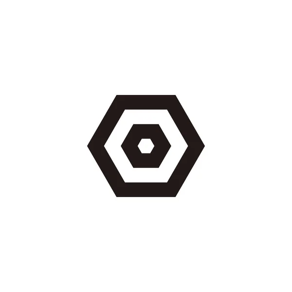 List Sześciokątny Symbol Geometryczny Prosty Wektor Logo — Wektor stockowy
