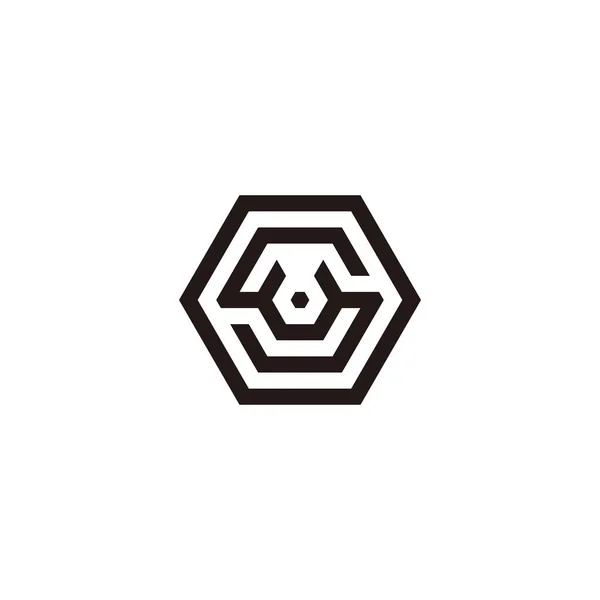 Letra Símbolo Geométrico Hexágono Vetor Logotipo Simples — Vetor de Stock