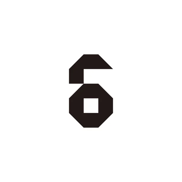 字母O编号6 正方形几何符号简单标识向量 — 图库矢量图片