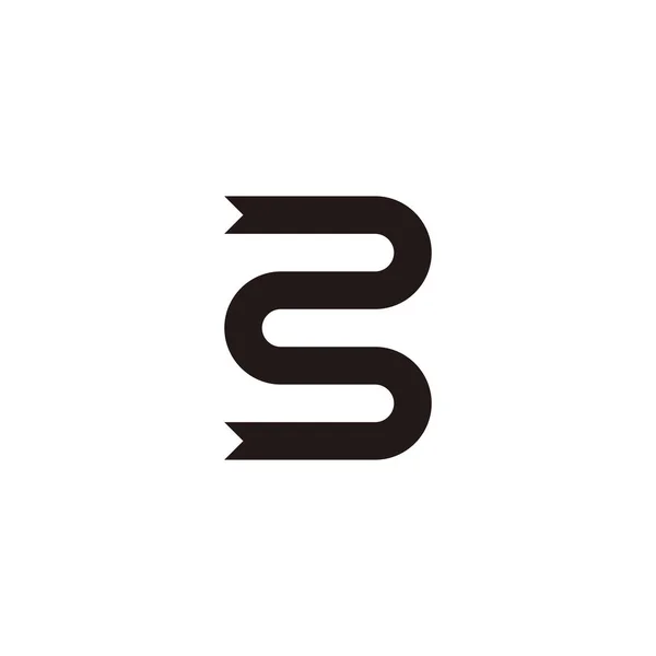 Número Cinta Curva Símbolo Geométrico Simple Logotipo Vector — Archivo Imágenes Vectoriales