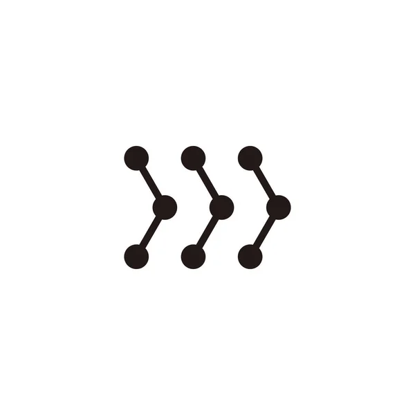 Riktning Molekyler Geometrisk Symbol Enkel Logotyp Vektor — Stock vektor