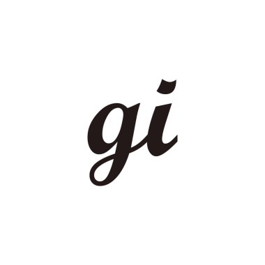 Gi harfi geometrik sembolü basit logo vektörüne bağlar