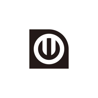 Harf w dosyası, daire geometrik sembol basit logo vektörü