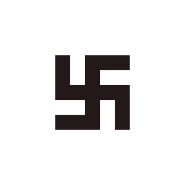 S harfi kare, yuvarlak geometrik sembol basit logo vektörü