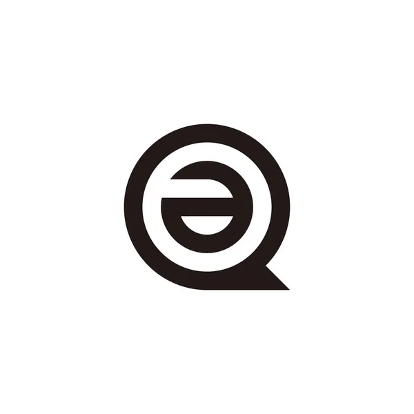 字母A在Q中 圆形几何符号简单标识向量 — 图库矢量图片