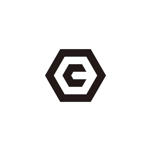 Letra Hexágono Símbolo Geométrico Simple Logo Vector — Vector de stock