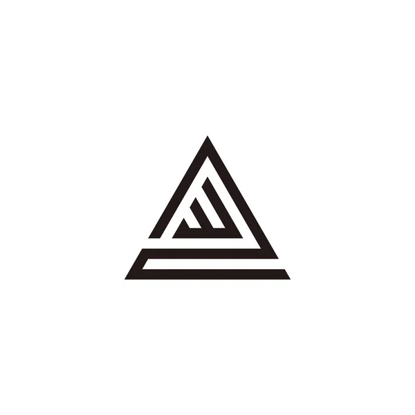 字母W 三角形几何符号简单标识向量 — 图库矢量图片