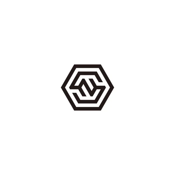 Bokstaven Och Hexagon Geometrisk Symbol Enkel Logotyp Vektor — Stock vektor