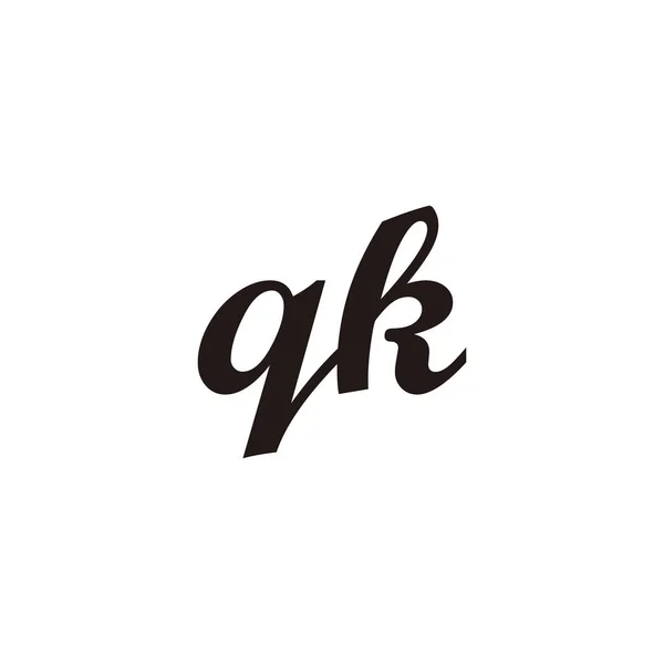 手紙Qkは 幾何学的なシンボルシンプルなロゴベクトルを接続 — ストックベクタ
