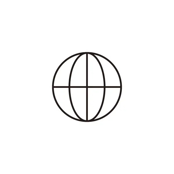 Mapa Mundo Linha Símbolo Geométrico Vetor Logotipo Simples — Vetor de Stock