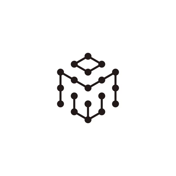 List Sześciokąt Molekuły Symbol Geometryczny Prosty Wektor Logo — Wektor stockowy