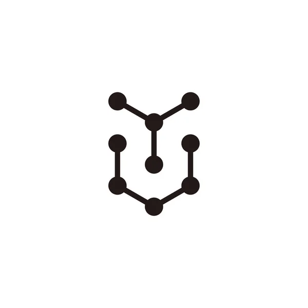Písmeno Molekula Geometrický Symbol Jednoduchý Vektor Loga — Stockový vektor