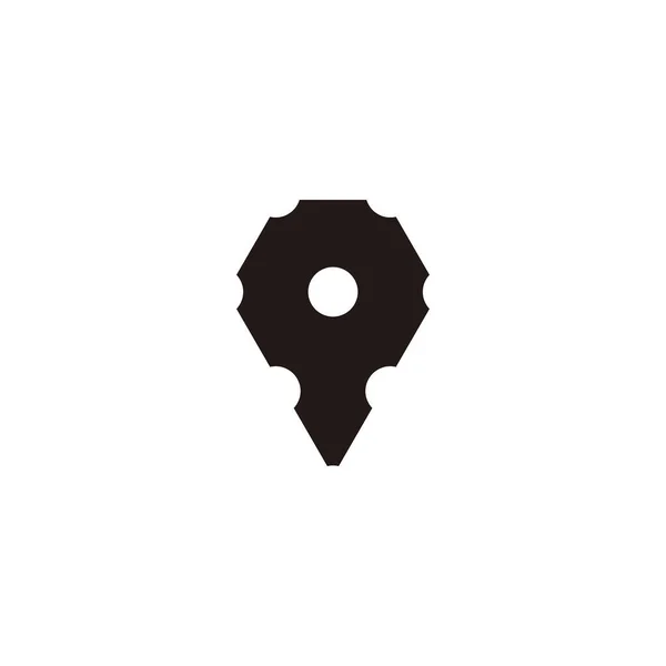 Localización Clave Símbolo Geométrico Simple Logo Vector — Archivo Imágenes Vectoriales