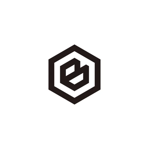 Bokstav Hexagon Geometrisk Symbol Enkel Logotyp Vektor — Stock vektor