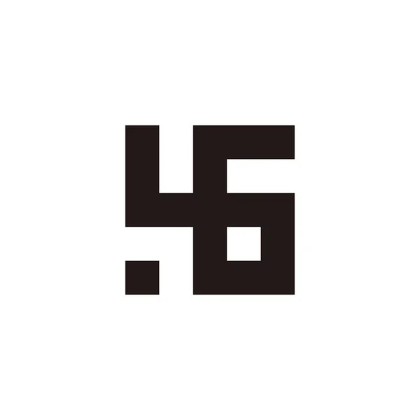Αριθμός Και Τετράγωνο Γεωμετρικό Σύμβολο Απλό Διάνυσμα Λογότυπο — Διανυσματικό Αρχείο