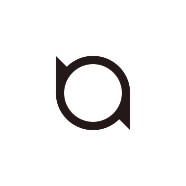 Harf ba ab b a, daire geometrik sembol basit logo vektörü