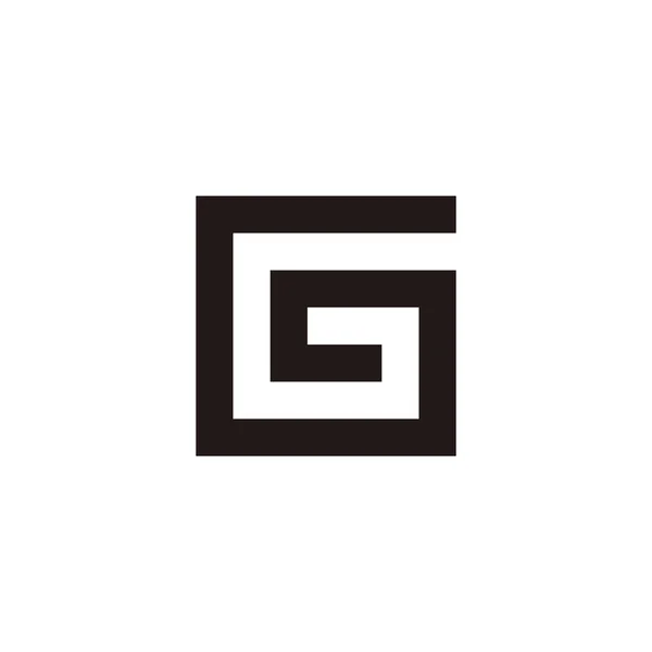 文字Gの正方形 丸い幾何学的なシンボルシンプルなロゴベクトル — ストックベクタ