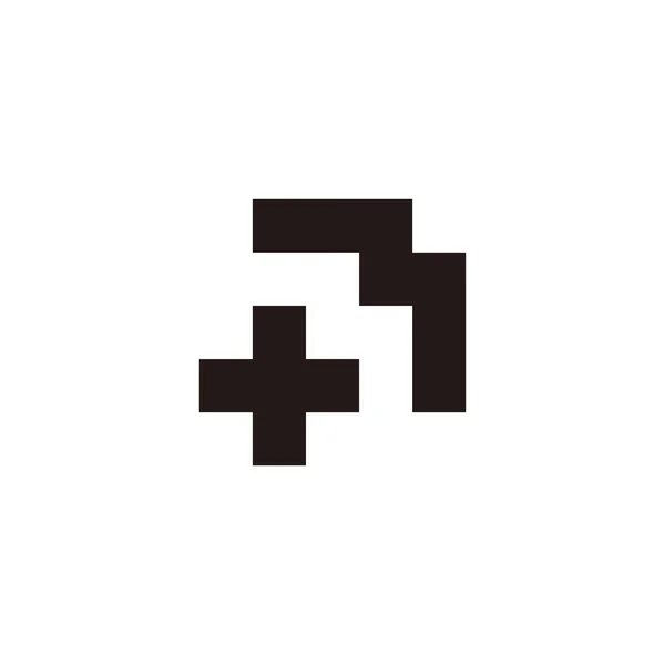 Буква Плюс Квадратный Геометрический Символ Простой Вектор Логотипа — стоковый вектор