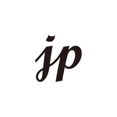 jp harfi geometrik sembolü basit logo vektörü