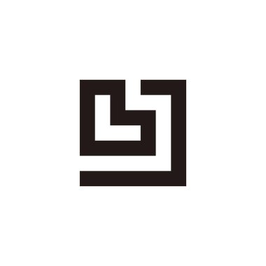 BJ harfi eşsiz geometrik sembol basit logo vektörü