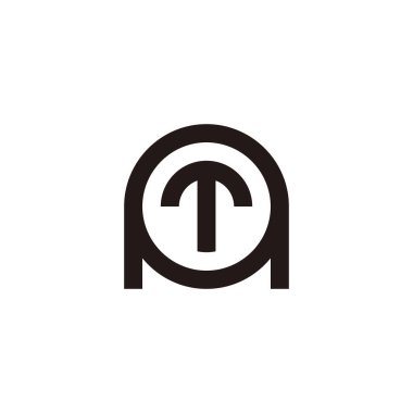 A 'daki T harfi, daire geometrik sembol basit logo vektörü