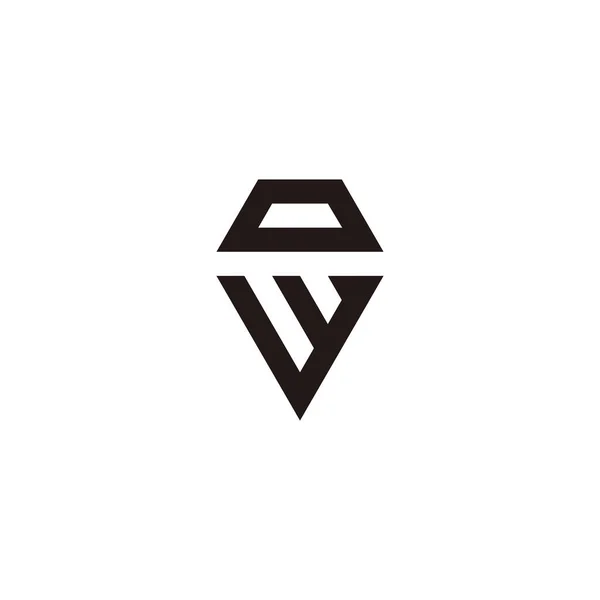 Letra Diamante Símbolo Geométrico Simple Logotipo Vector — Vector de stock