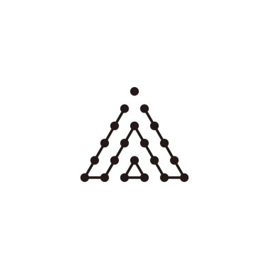 O ve w harfi, moleküller geometrik sembol basit logo vektörü