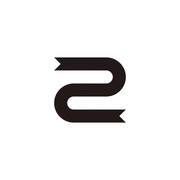 Лента Номер Геометрический Символ Кривой Простой Вектор Логотипа — стоковый вектор