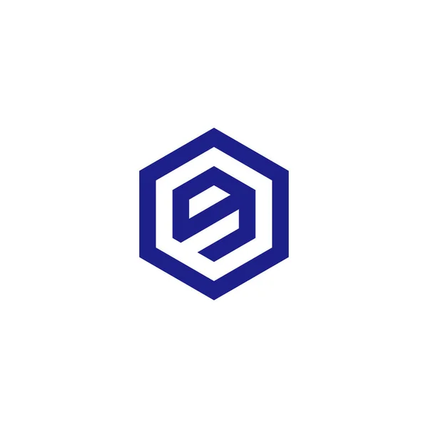 Harfi Altıgen Geometrik Sembol Basit Logo Vektörü — Stok Vektör