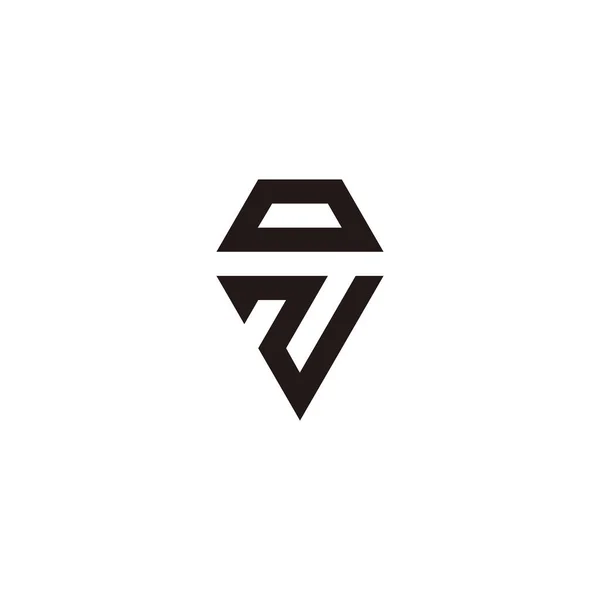 Bokstav Och Diamant Geometrisk Symbol Enkel Logotyp Vektor — Stock vektor