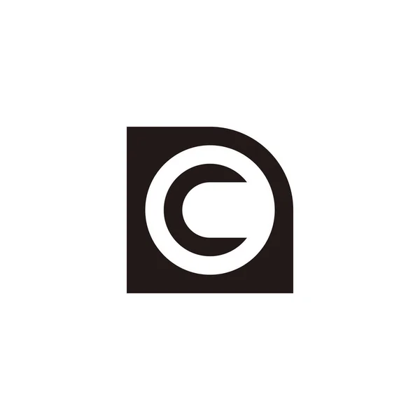 Lettre Dans Fichier Cercle Géométrique Symbole Simple Logo Vecteur — Image vectorielle